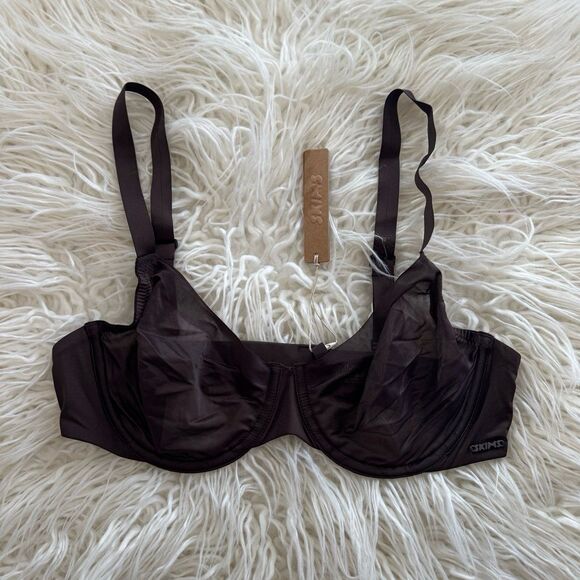 Skims No Show Unlined Demi Bra Espresso Size 36C - Picture 2 of 8